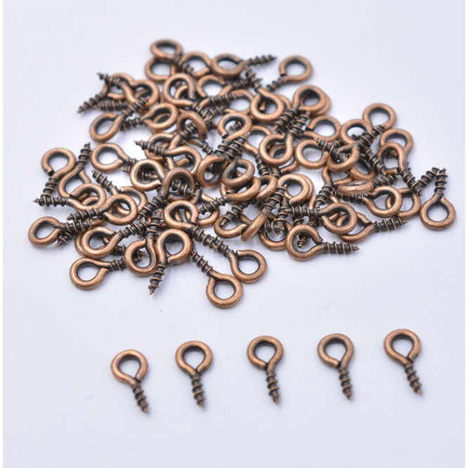 200Pcs / Lot Eyepins Sekrup Kait Berulir Ukuran 4x8mm / 5x10mm Untuk Membuat Perhiasan