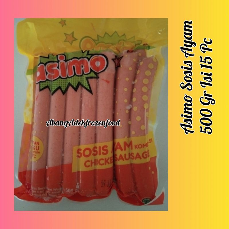 

Promo !! Asimo Sosis Ayam 500 Gr (Produk CP Fiesta, Champ, Akumo, Okey, Asimo)