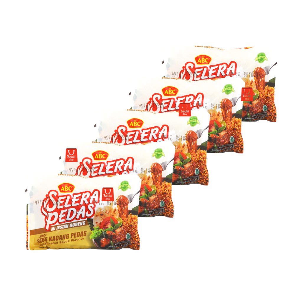 

5PCS ABC Selera Pedas Saus Kacang Pedas Mie Instan Goreng - 5pcs x 80gr