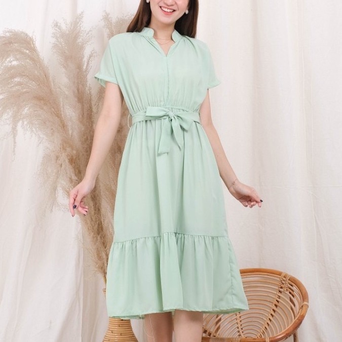 MURAH Dress Korea / Korean Midi Dress / dress vintage STYLE KOREA VINTAGE Long Tunik Kekinian Model 