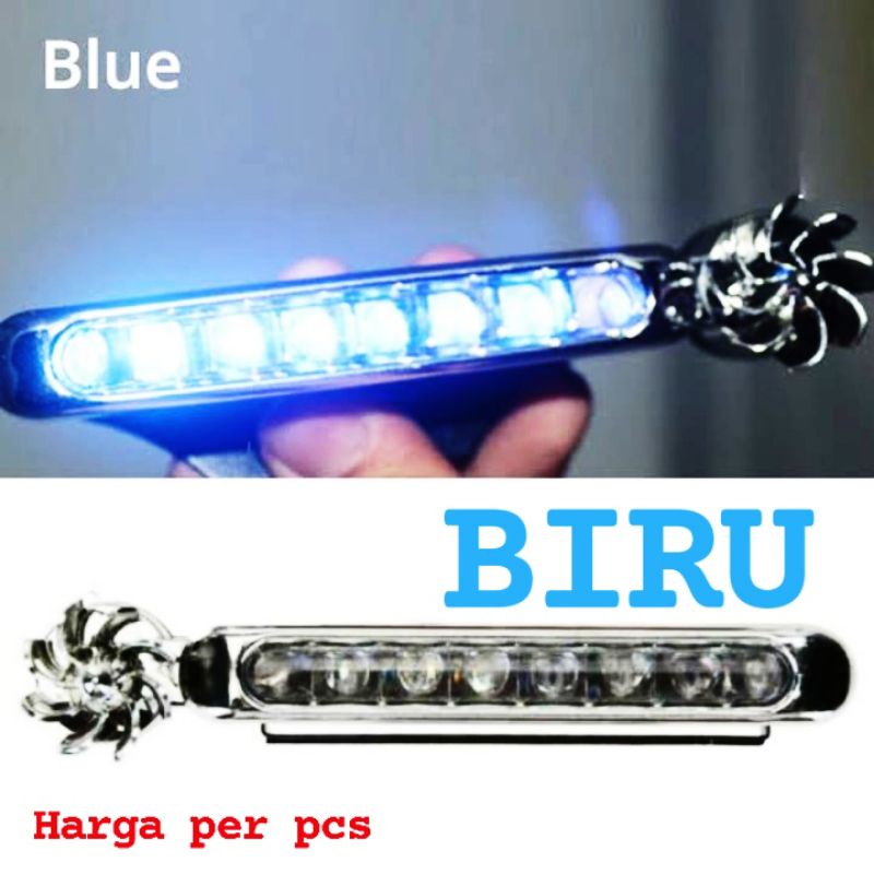 LAMPU DRL 8 LED FOGLAMP TENAGA ANGIN SPESIAL BLUE