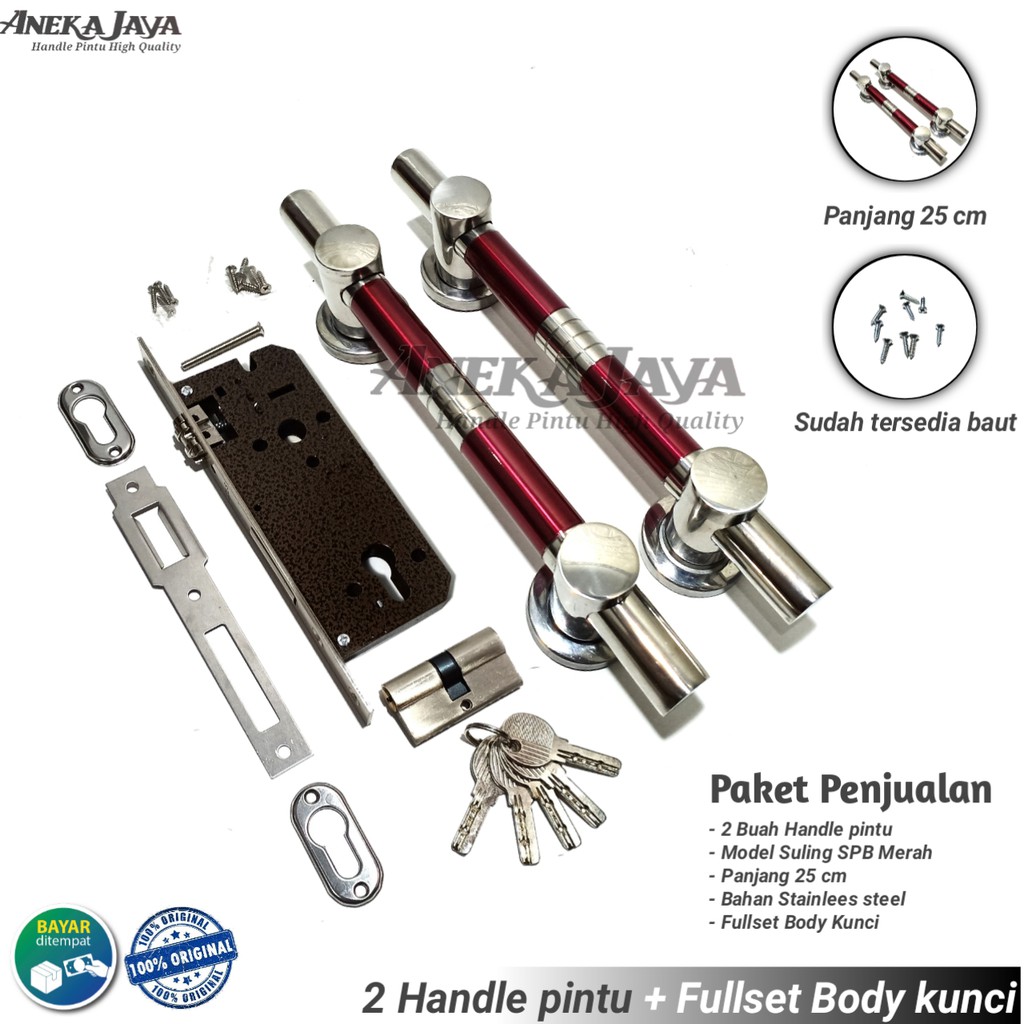 Satu set handle pintu rumah 25 cm murah minimalis tarikan pintu pull stainless gagang pintu awet