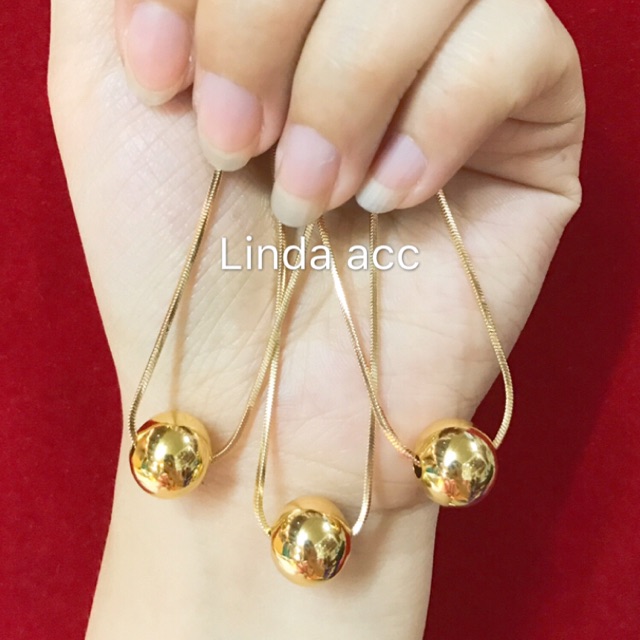 kalung bola lapis emas 24 karat