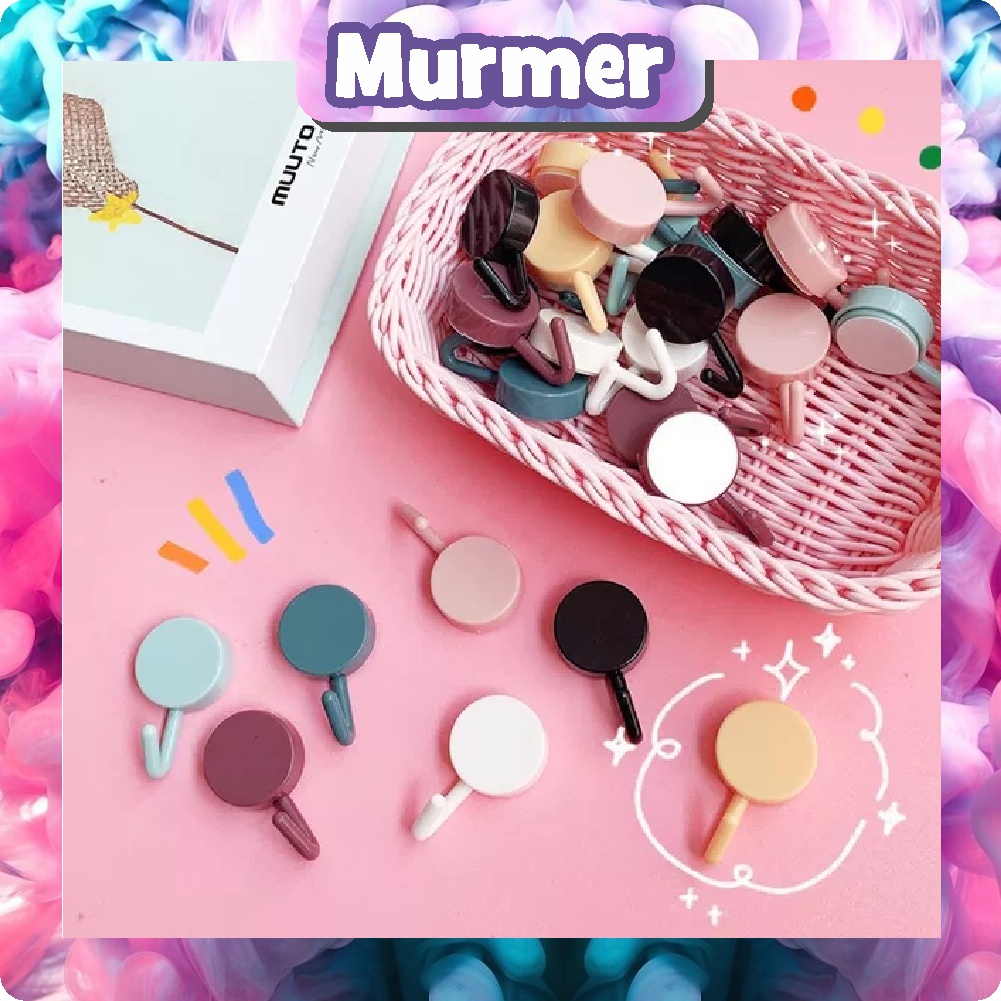 MurmerOfficial R373 Gantungan Hook Tempel Baju Dinding Serbaguna Kamar Mandi Dapur Bulat Stiker