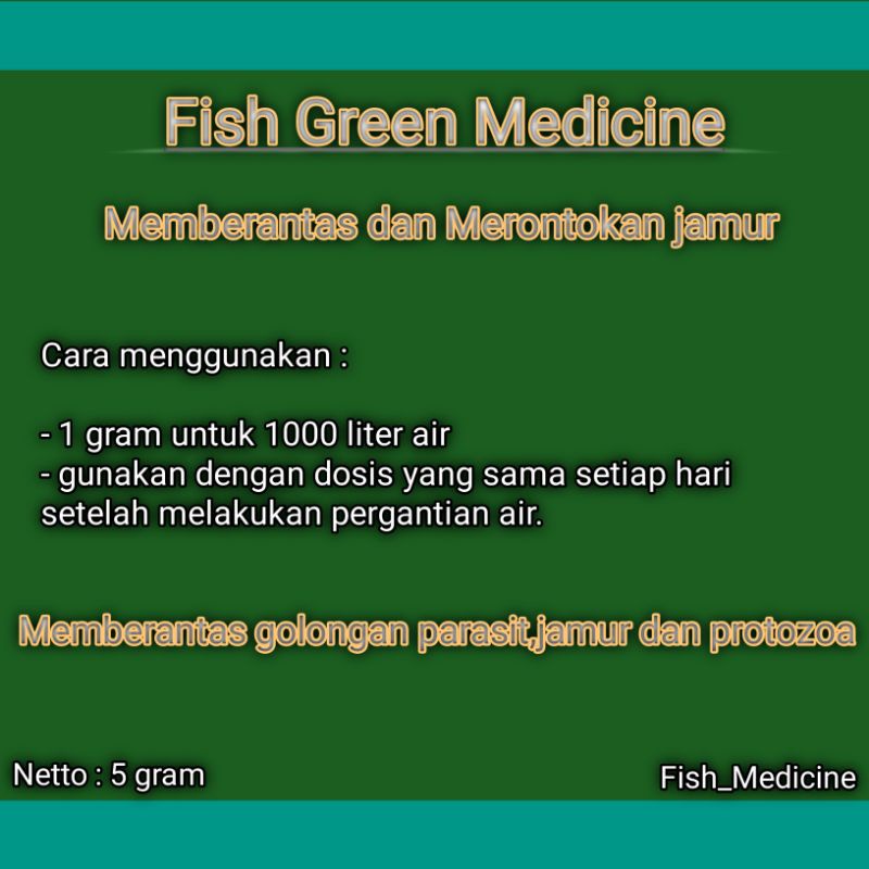 Fish green medicine obat jamur / obat ikan / obat jamur / obat jamur ikan / obat jamur ikan fish green medicine