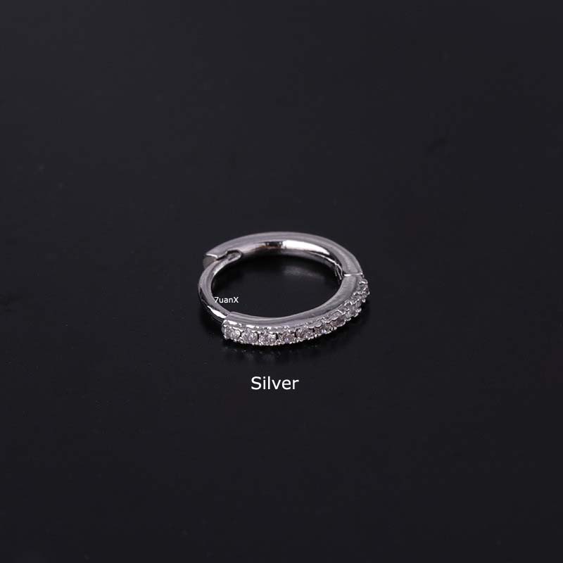 1pc Anting Tindik Tragus Cartilage Helix Tragus 20gauge Bahan Tembaga Hias Zircon