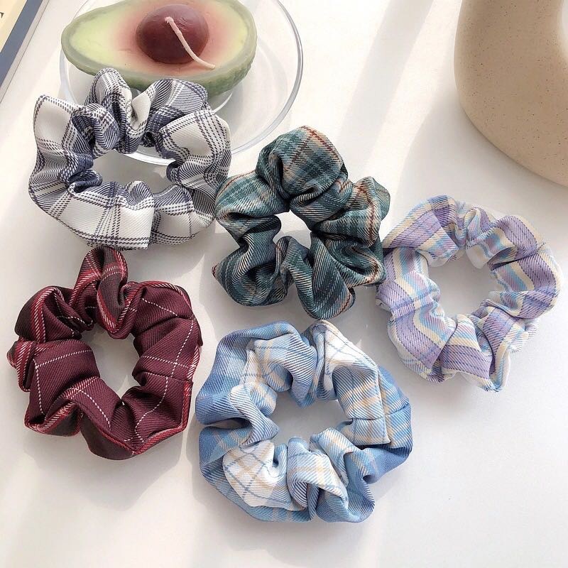 MORYMOSHI X52 Ikat Rambut Import Iket Rambut Korean Scrunchies Kunciran Rambut Motif Garis