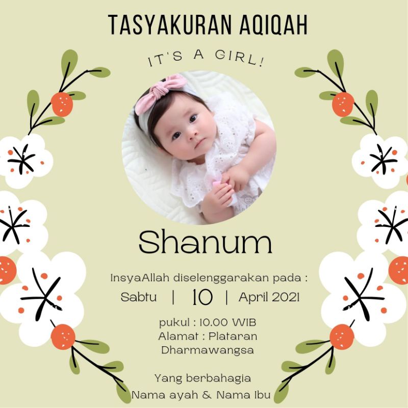 UNDANGAN AQIQAH DIGITAL BENTUK GAMBAR #4