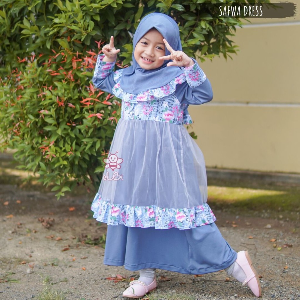 Gamis Anak Perempuan - Dress Anak Perempuan - Baju Muslim Anak Perempuan  - Safwa Dress