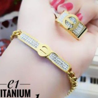 Titanium gelang dan cincin 4