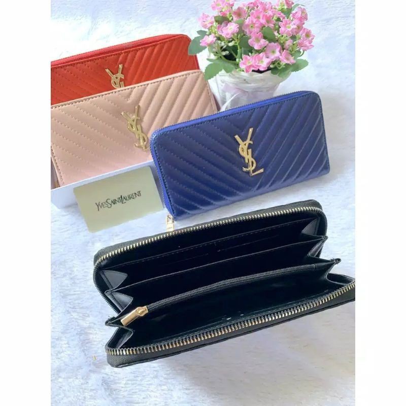 DOMPET YSL WANITA/DOMPET PANJANG FREE BOX UK 20X11