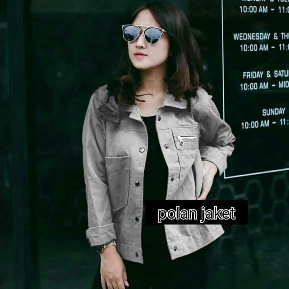 POLAN JAKET WANITA/POCKET ZIPPY/JAKET KEREN WANITA/JAKET SANTAI