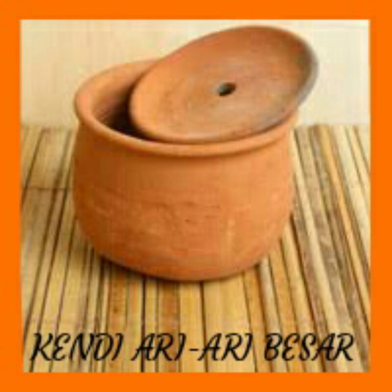 kendi / pendil dari Tanah Liat / Gerabah untuk Ari-ari Bayi (Kendi Ari-ari besar) GRATIS kain Mori