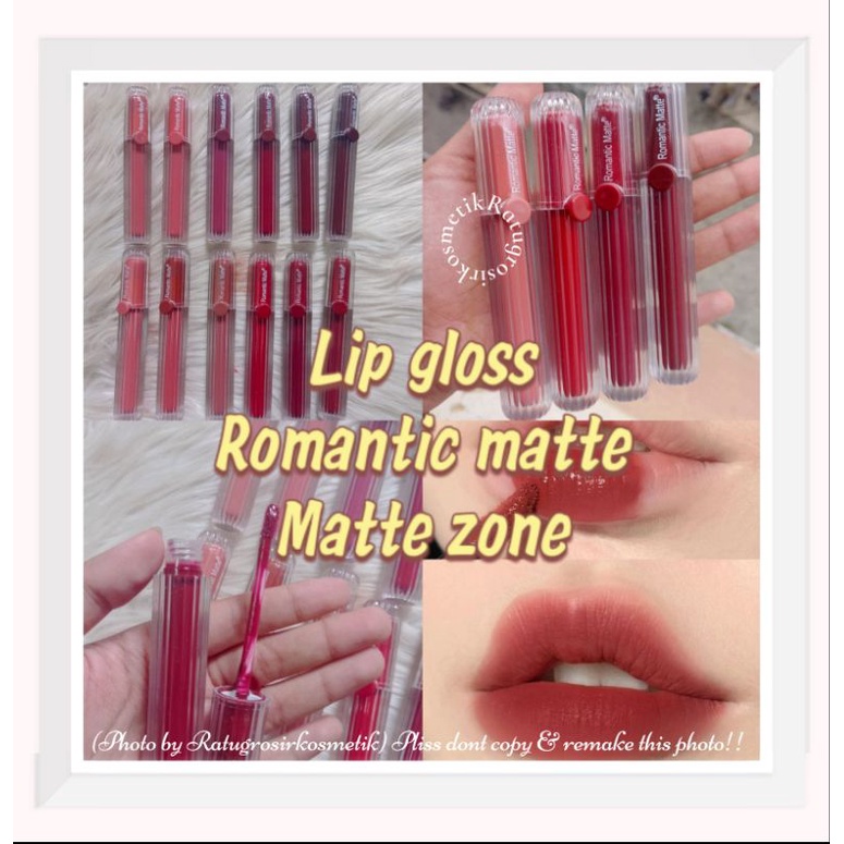 TERBARU!!!LIP GLOSS NUDE VELVET MATTE ROMANTIC MATTE NO.R800/R009/R000-3/R000-2/R570