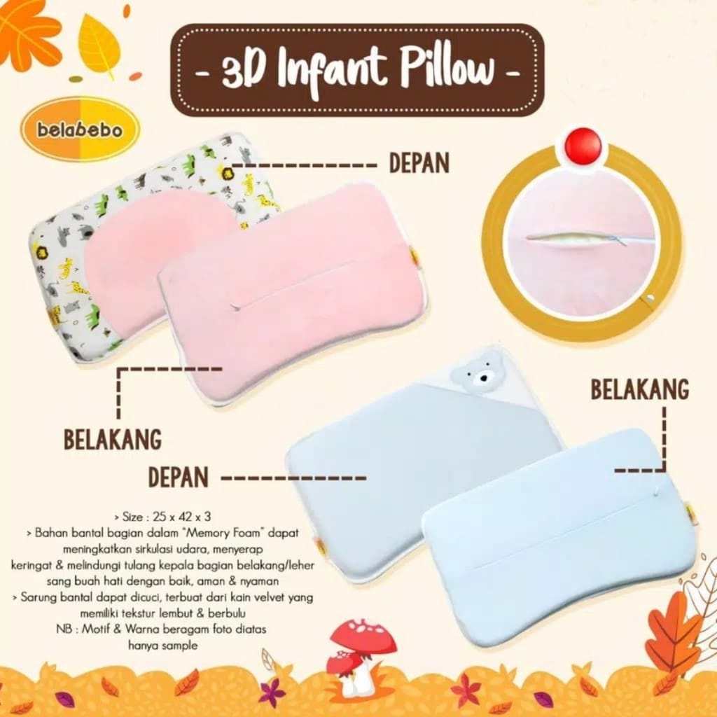 Belabebo Infant Stitching Pillow / Bantal Bayi BB-021