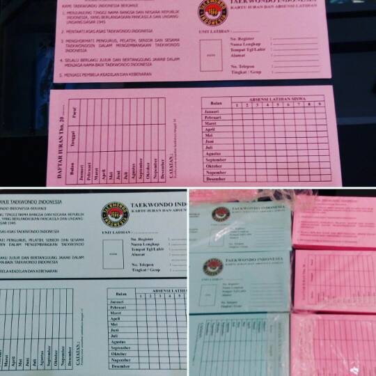 ds0200v Kartu Absen Hadir Dan Iuran Taekwondo Indonesia Dsd0V0