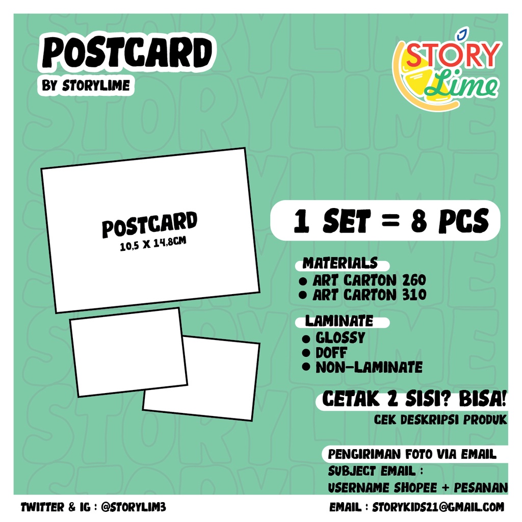 Cetak Photocard Tumpul Rounded, Photostrip, Postcard (HARGA PER SET, LEBIH MURAH, BISA BOLAK BALIK)