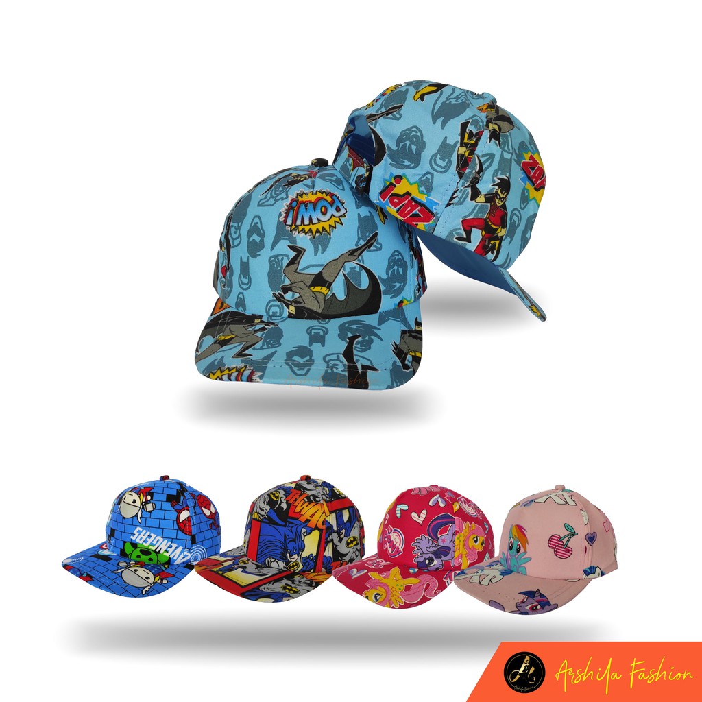 Topi Anak Sablon Sublim Karakter Lucu / Topi Anak Karakter / Arshila_fashion (TPA001)