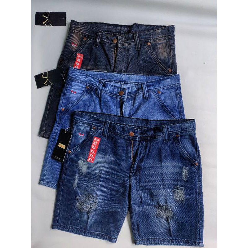 jeans pendek boardshort sobek pria