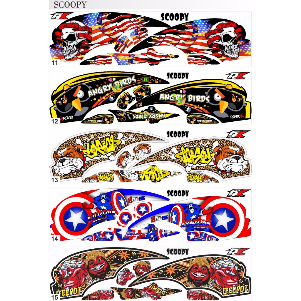 stiker striping scoopy fi modifikasi kartun