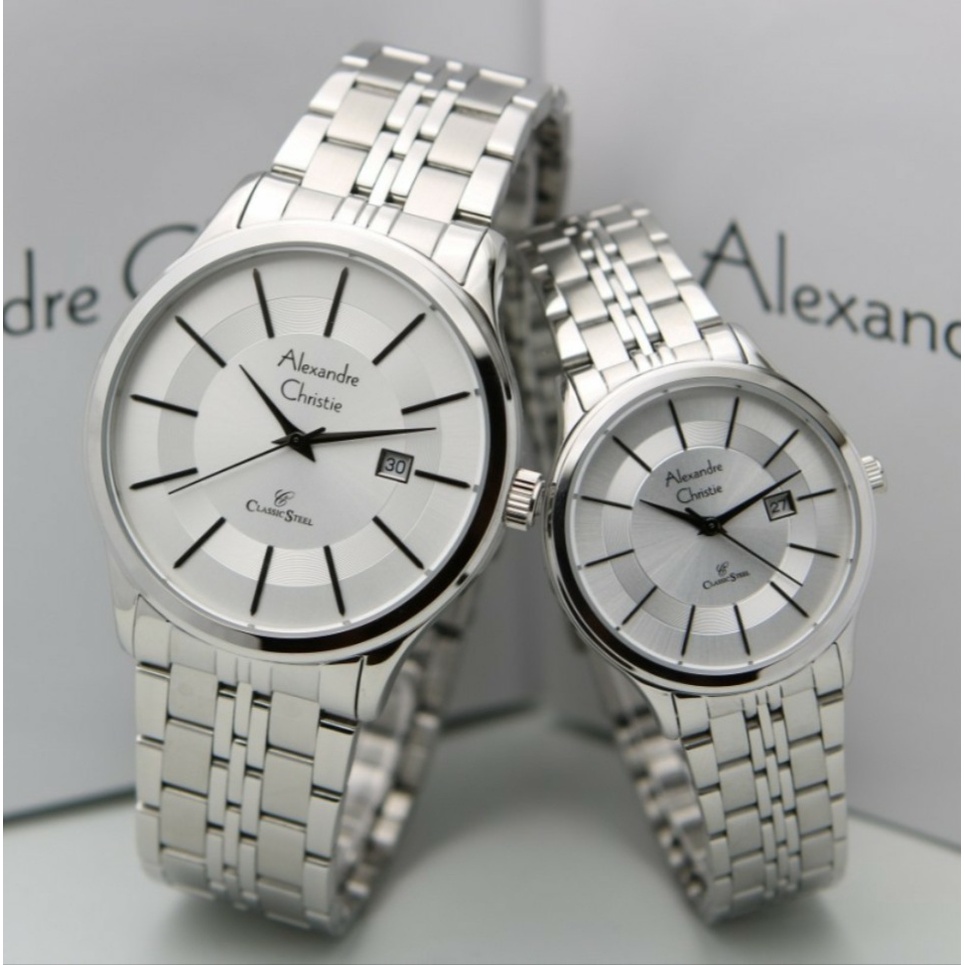 Alexandre Christie Ac 8348 / ac8348 Jam Tangan Original Garnasi Resmi 1 Tahun-Silver White