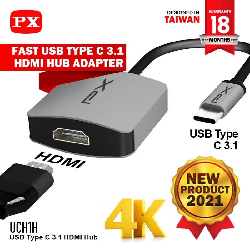 USB 3.1 TYPE C to HDMI 4K UHD For Ipad Smartphone Converter Adapter PX UCH1H