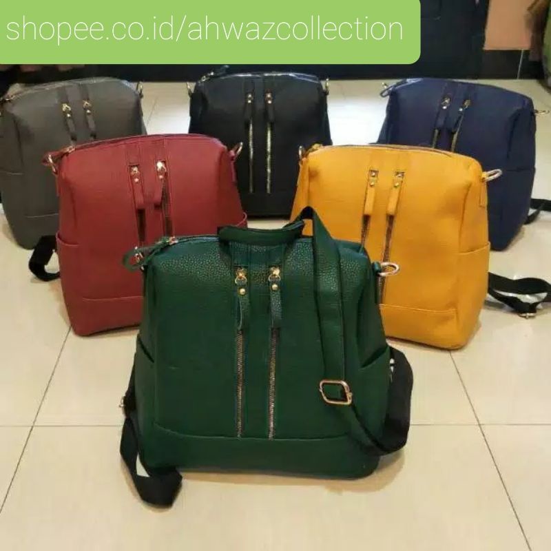 Tas ransel papirut kulit jeruk tebal 3in1 L Bisa COD size 28x32