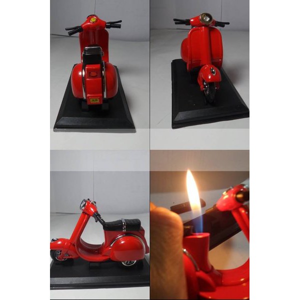 Lighter Vespa Merah Unik - Pajangan - Korek Api - Pajangan Korek