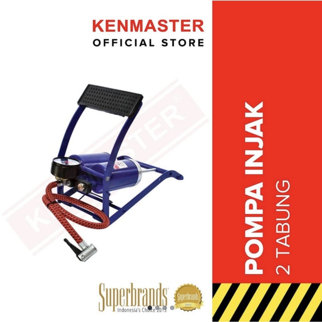 KENMASTER Pompa Sepeda Injak Foot Pump 2 Tabung 60 psi cmart