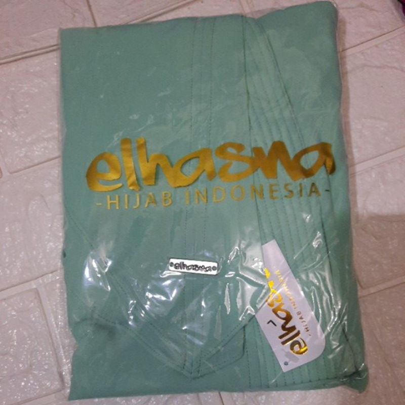 ELHASNA//KHIMAR L ORI ELHASNA/CERUTY BABYDOLL DUA LAYER/KHIMAR ELHASNA/KHIMAR LANCIP-Hijau mint