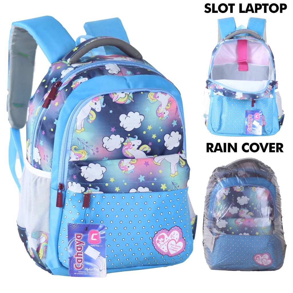 Tas Anak Perempuan Unicorn Anak Tas Sekolah Perempuan Ransel Anak Tas SD SMP Backpack Multifungsi Ransel Anak Cewek Unicorn Bonus Tempat Pensil Raincover Muat Laptop Buku Tema LKS Buku Paket Jahita Kuat Bahan Tebal Awet
