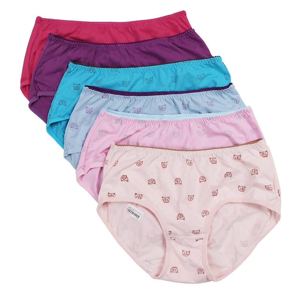 (Bisa COD) Scelta celana dalam wanita remaja dan dewasa motif kucing bahan katun cd sc 411