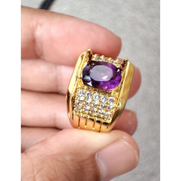 cincin kecubung ungu asli natural amethyst kecubung kalimantan kecubung wulung