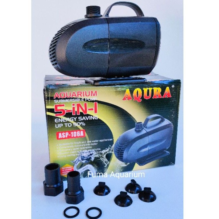 pompa Celup Kolam AQURA 106 ASP-106A 4500 Liter naik 4 meter,Pompa Filter Kolam Koi/Waterfall/hidroponik Low Watt Submersible Pump Power Head