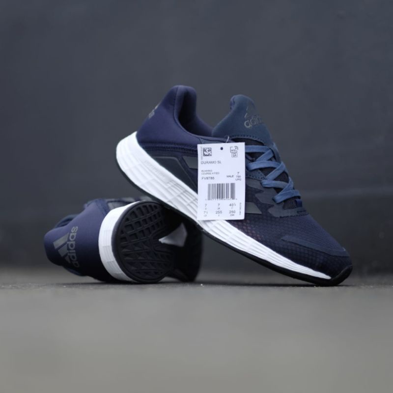 SEPATU PRIA SNEAKERS PRIA ADIDAS DURAMO SL NAVY WHITE ORIGINAL