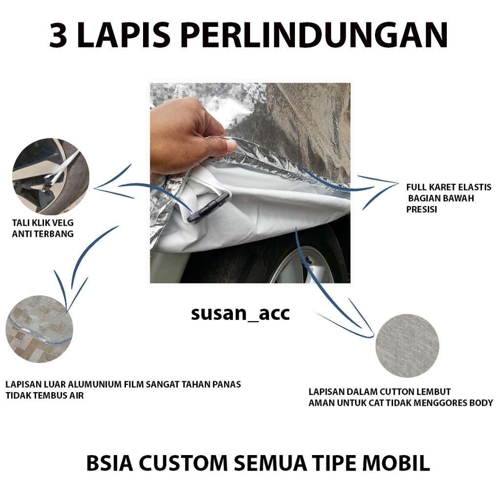 OUTDOOR PREMIUM Body Cover Mobil Datsun Go+ / Sarung Mobil Datsun Go+ 2 baris Waterproof / Mantel