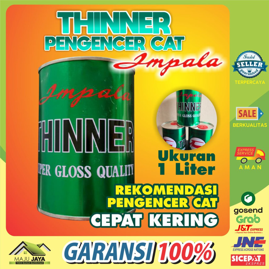 

THINNER IMPALA THINER PENGENCER CAT MINYAK BESI KAYU TINER IMPALA SUPER GLOSS 1LITER KALENG