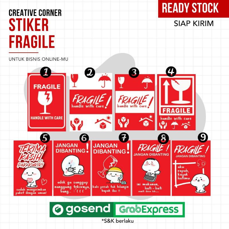 [ SIAP KIRIM ] Stiker Fragile