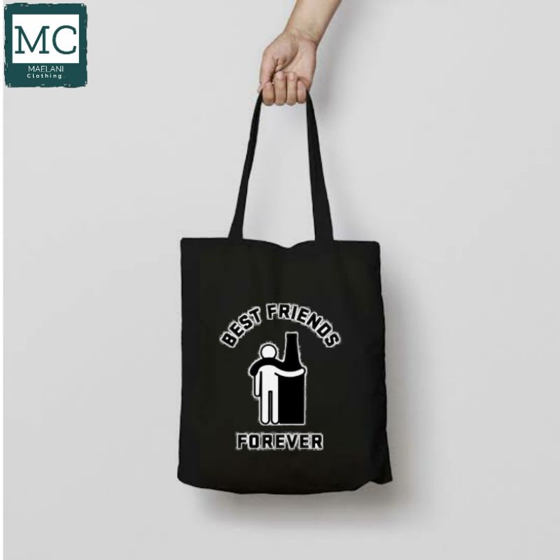 TOTE BAG BEST FRIEND / TOTEBAG RESLETING HITAM / TOTEBAG BAND METAL / TAS JINJING / TOTEBAG CANVAS /