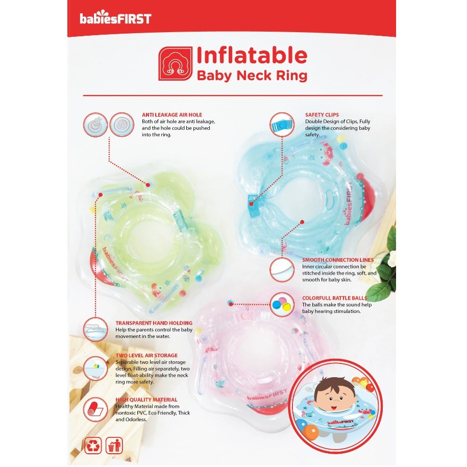 Babies First Inflatable Baby Neck Ring Ban Renang Leher Bayi OUNUO BabiesFirst WHS