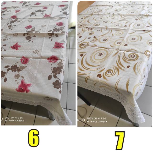 KUP - COD MURAH D15 - TAPLAK MEJA MAKAN WATERPROOF 2 BANGKU 137 X 100 CM