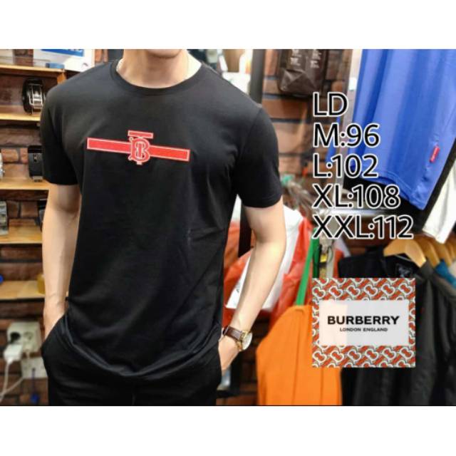 Kaos import burberry hitam