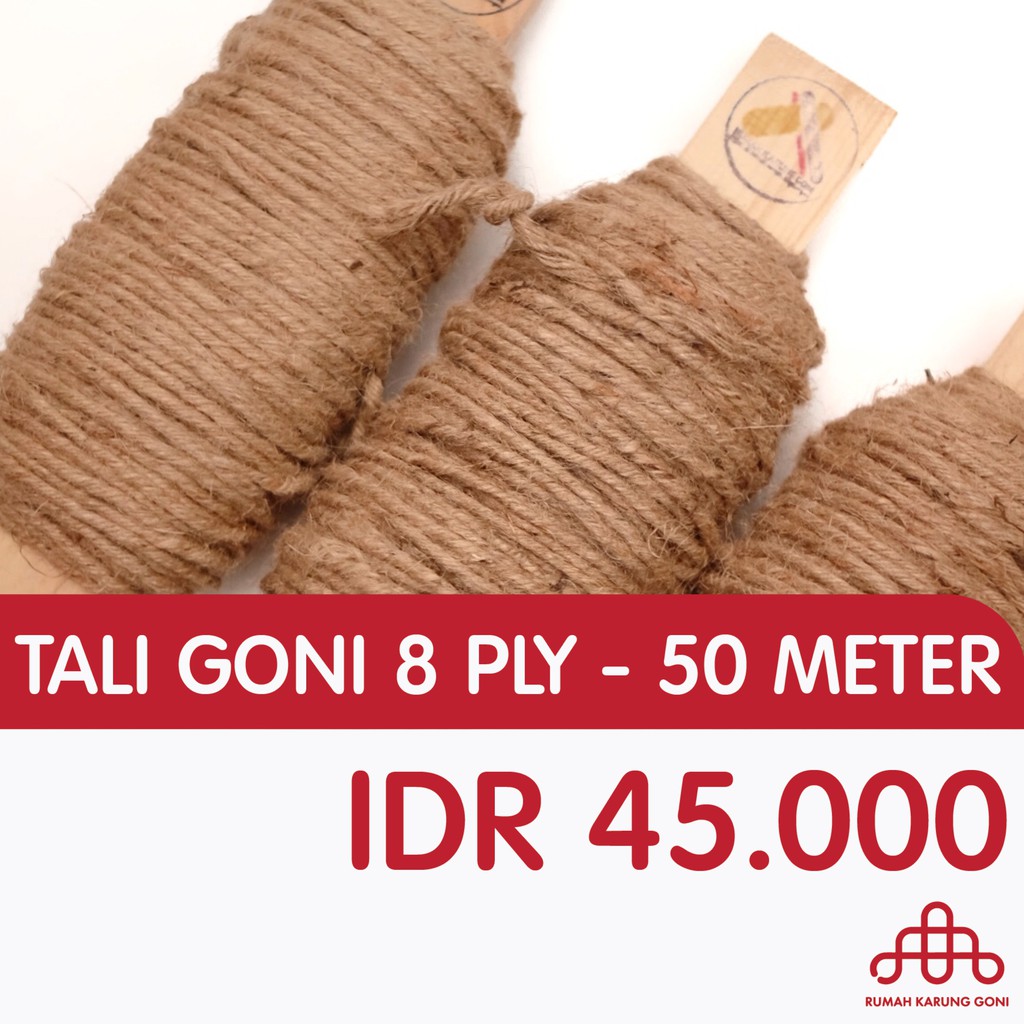 TALI GONI SEDANG 50 METER 8 PLY - TALI RAMI - JUTE ROPE