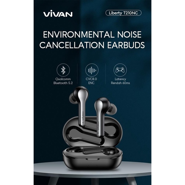 Vivan Liberty T210NC Noise Cancelling Qualcomm APTX TWS T210 NC