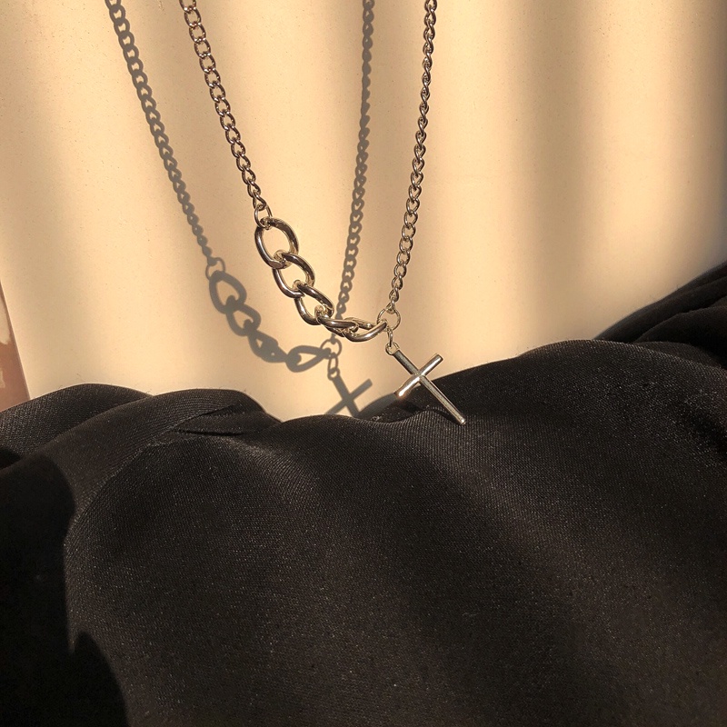 Cross Pendant Necklace Accessories Trendy Hip Hop Clavicle Chain