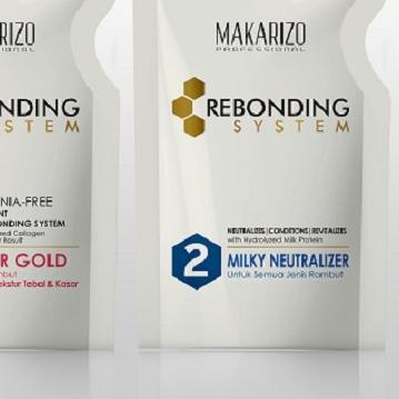 ☉ Makarizo Professional Rebonding System Kit (Step 1+Step 2) Super Gold 125 mL ○