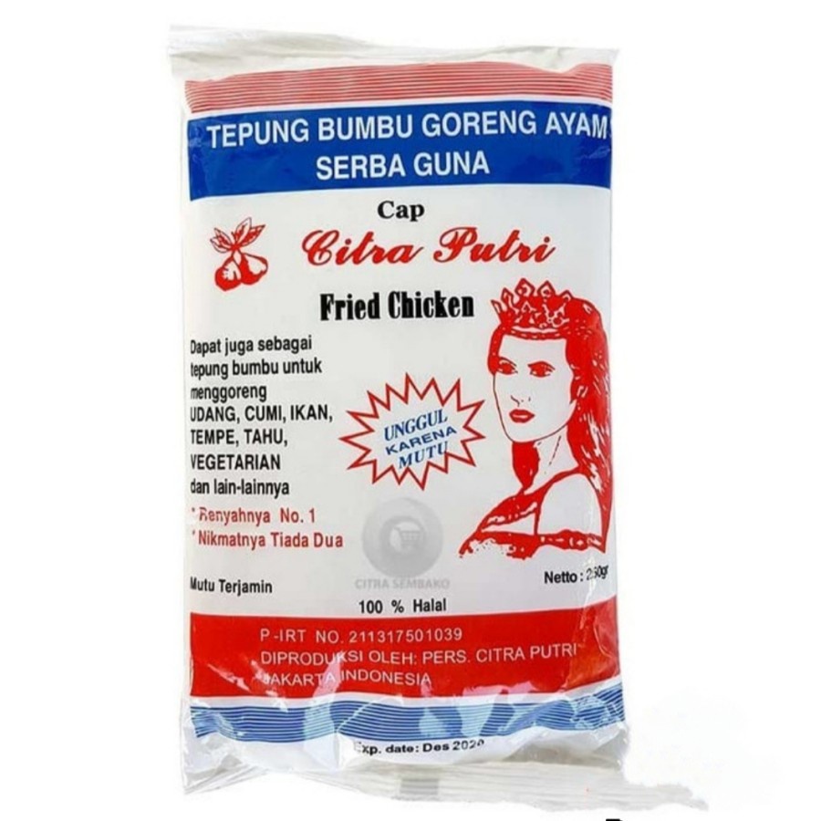 

CITRA PUTRI Tepung Bumbu Ayam Serbaguna 250g - Tepung Cap Putri 250 Gr