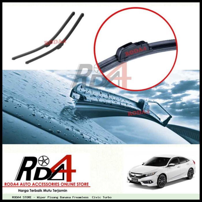 Wiper Mobil Civic Turbo 26 22 Frameless Banana 1 Set 2 Pcs