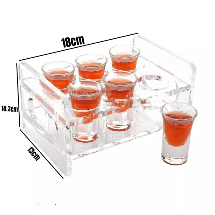 Holder Tray Shot Glasses Acrylic / Tempat Gelas Sloki Akrillik