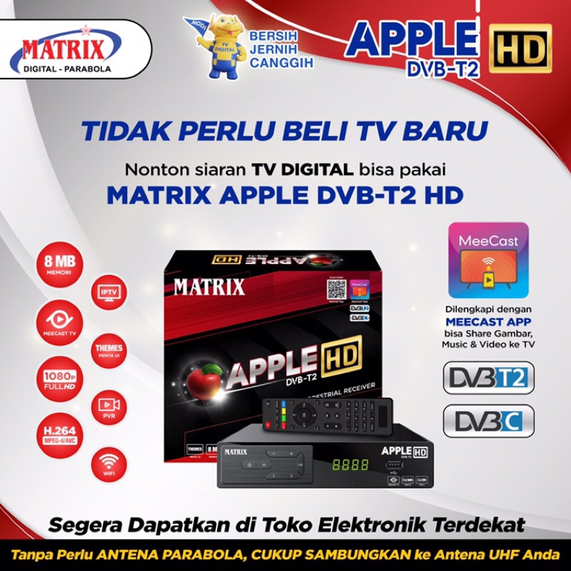 Set Top Box Digital Matrix Apple HD DVBT2